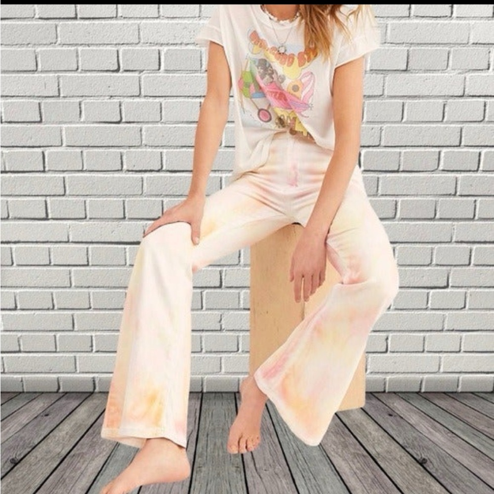 Free People Lee Tie Dye Hi-Rise Flare